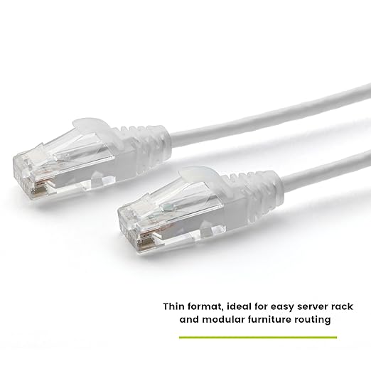 TRUECABLE Cat6 Component Rated Patch Cable, Unshielded (U/UTP), 7ft, White, 28AWG Solid Copper, Snagless 10G High-Speed Ethernet Cable, PoE++ 4PPoE 100W, UL Listed, RoHS-3, 1 Pack