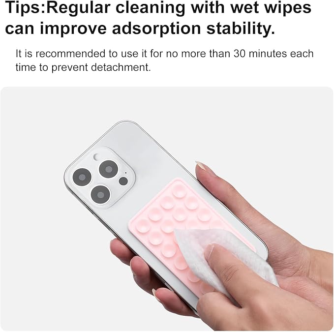 2PCS Silicone Suction Phone Case Mount, Non Slip Suction Cup, Hands-Free Phone Accessories Holder for Selfies and Videos, Silicone Adhesive Stand Sticky for Cell Phone Inkiness