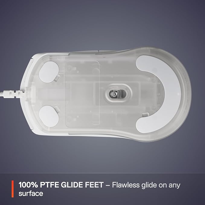 SteelSeries Rival 3 Gen 2 Gaming Mouse — 8500 DPI TrueMove Core Optical Sensor — 60 Million Click Durability — Low Latency — 77g Lightweight — 100% PTFE Feet — RGB — White