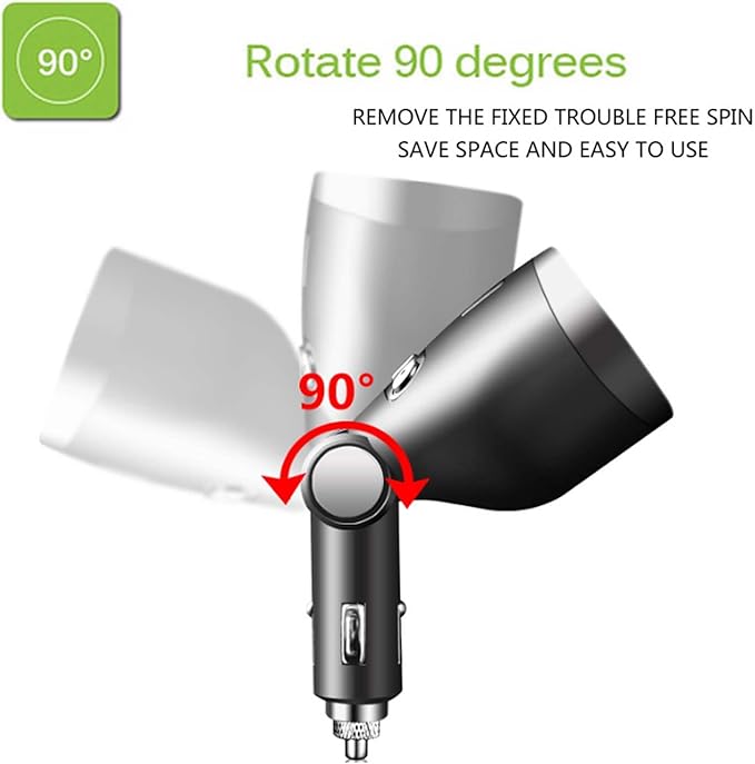 Car Charger,120W 3-Socket Cigarette Lighter Power Adapter DC Splitter 3.1A Dual USB Car Charger 12/24V with LED Voltage Display for Smartphone