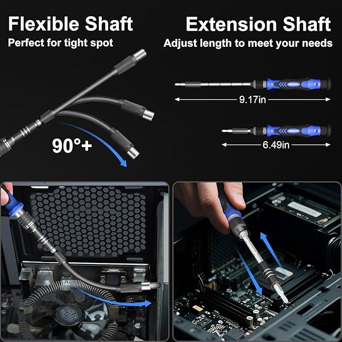 STREBITO 144-Piece Upgraded Electric Screwdriver, Max 0.7 N.m, 120 Magnetic Bits, 5-gear Torque Adjustment, Precision Screwdriver Set, Repair Tool Kit for Tech, Electronics and PC, Gifts for Men