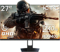 KTC 27'' 240hz Gaming Monitor 1440p(2560× 1440) 144Hz 1ms Fast HVA HDR400 130% sRGB HDMI & DisplayPort AdaptiveSync VESA Tilt Eye Care