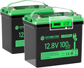 12V 100Ah Mini LiFePO4 Lithium Battery, 12V Deep Cycle Lithium Rechargeable Battery, Max.15000 Cycles Built in 100A BMS for RV, Trolling Motor, Camping, Marine, Home Energy Storage(2 Packs)