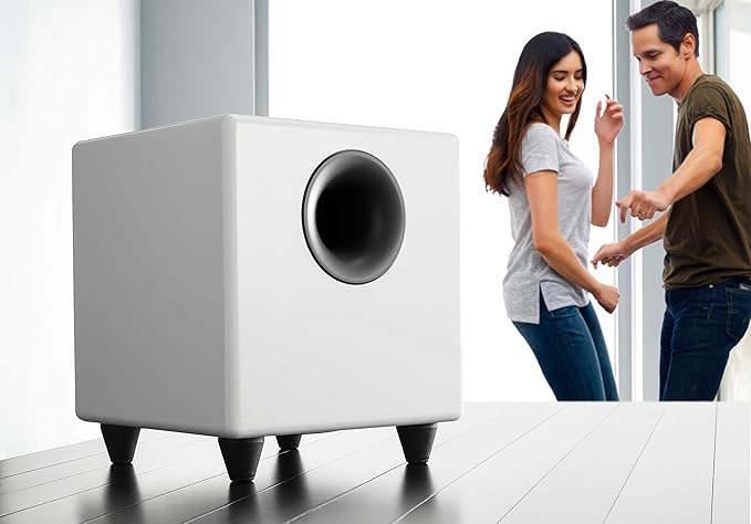 Audioengine S8 250W Wireless Powered Subwoofer, Built-in Amplifier (Wireless, White)