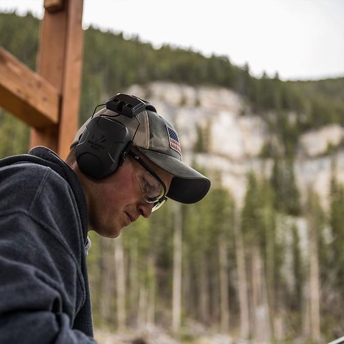 Walker's Digital Electronic Muff-26db Nrr Noise Protection Sound Enhancement Shooting Safety Earmuff, 2 AAA Batteries