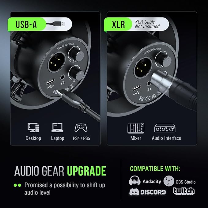 FIFINE Dynamic Microphone, XLR/USB Podcast Recording PC Microphone for Vocal Voice-Over Streaming, Studio Metal Mic with Mute, Headphone Jack, Monitoring Volume Control, Windscreen-Amplitank K688