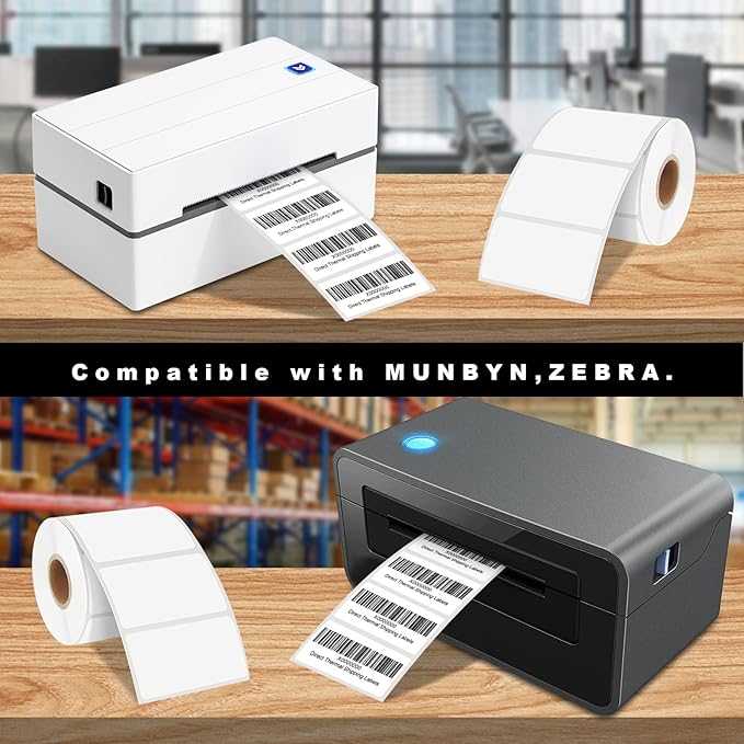 CLASSY 2" x 1" Direct Thermal Labels, Barcode & Return Address, Compatible with Zebra & Rollo Printers (1300 Labels)