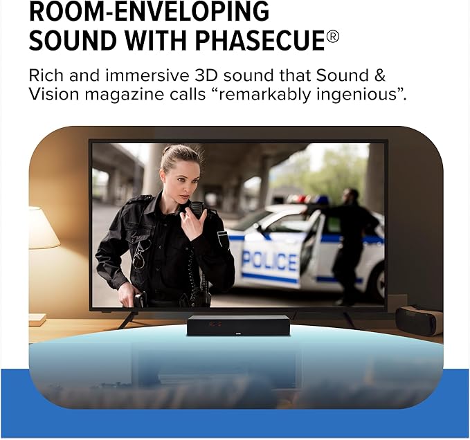 ZVOX Dialogue Clarifying Sound Bar With Patented Hearing Technology - AccuVoice TV Soundbar AV157 Titanium - Twelve Levels of Voice Boost - Home Theater Audio Speakers