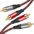RCA Cable 30Ft,2Rca Male to 2-RCA Male Audio Stereo Subwoofer Cable [Hi-Fi Sound] Nylon-Braided Auxiliary Audio Cord for Home Theater, HDTV, Amplifiers, Hi-Fi Systems,Speakers and etc (30Ft)