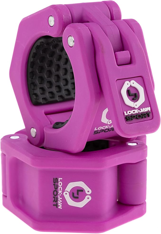 Lock-Jaw Sport Olympic Barbell Collar - Quick Release Barbell Clamp (Purple)