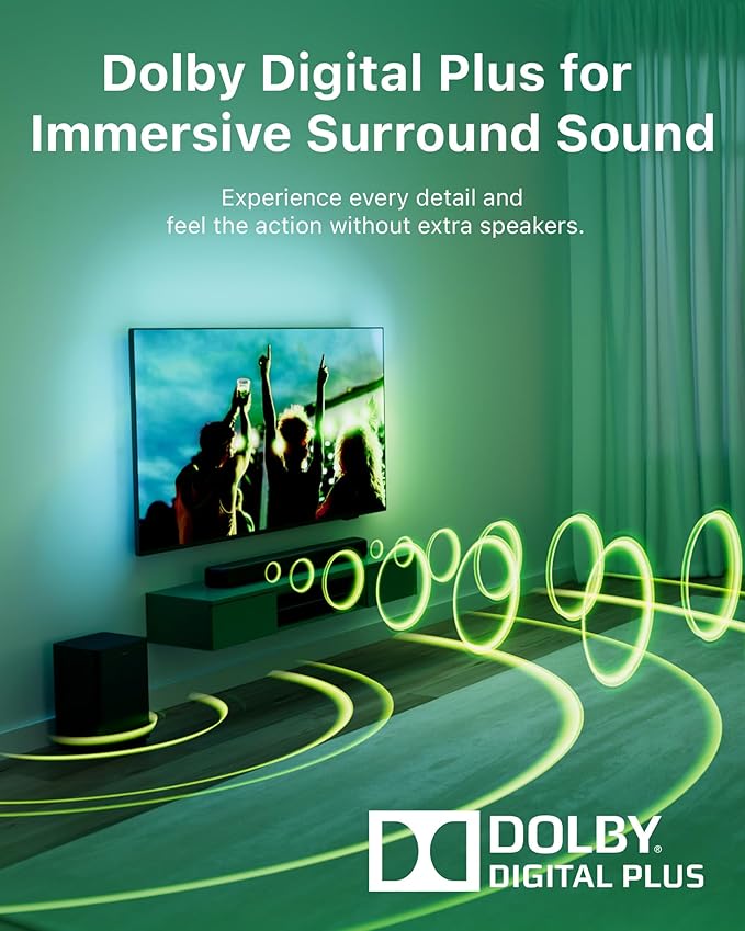 PHILIPS B5309 Soundbar 2.1 with Wireless Subwoofer and Immersive DTS Virtual:X Audio Technology - 240W Max Power, Deep Bass, Bluetooth 5.4, Four EQ Modes, HDMI ARC and USB connectivity - Dark Grey
