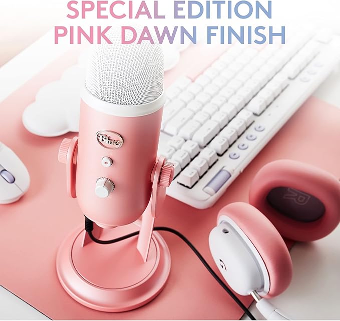 Logitech for Creators Blue Microphones Yeti USB Microphone (Pink Dawn) Aurora Collection