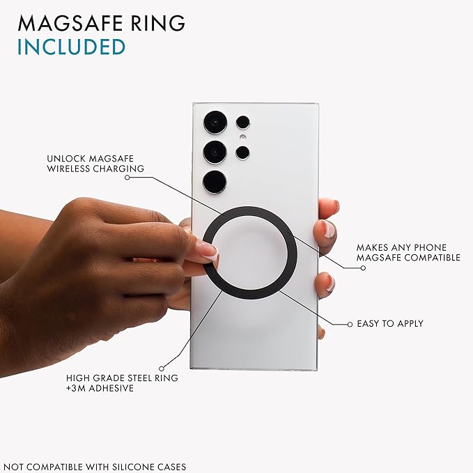 LoveHandle PRO MagSafe Compatible Magnetic Phone Grip w/Kickstand - Mount, Strap and Stand for Smartphone and Tablet - MagSafe Ring Included - Fits All Devices - Heartfelt