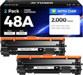 48A Black Toner Cartridge 2-Pack with chip High Yield Replacement for HP 48A CF248A Compatible with HP Laserjet Pro MFP M28a M28w M29a M29w M15a M15w M16a M16w Printer M28 M29 M15 M16 Series Ink Copy