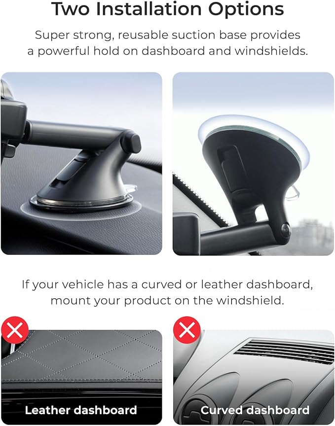 iOttie Easy One Touch Advanced Universal Car Mount Dashboard & Windshield Suction Cup Phone Holder for iPhone Samsung, Google, All Smartphones