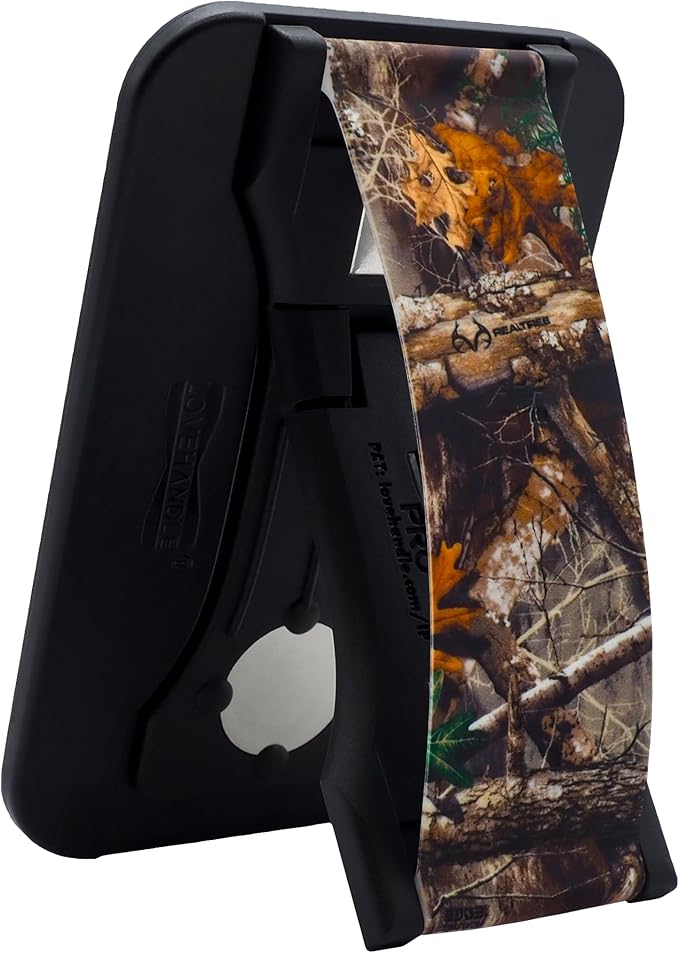 LoveHandle PRO MagSafe Compatible Magnetic Phone Grip w/Kickstand - Mount, Strap and Stand for Smartphone and Tablet - MagSafe Ring Included - Fits All Devices - Realtree Edge Camo