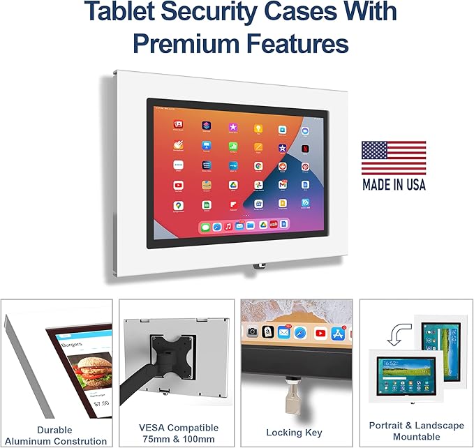 TABcare Locking Security Metal Case for Apple iPad Air 3 10.5 for Kiosk, POS, Store, Show Display (Black, iPad Air 3 10.5")