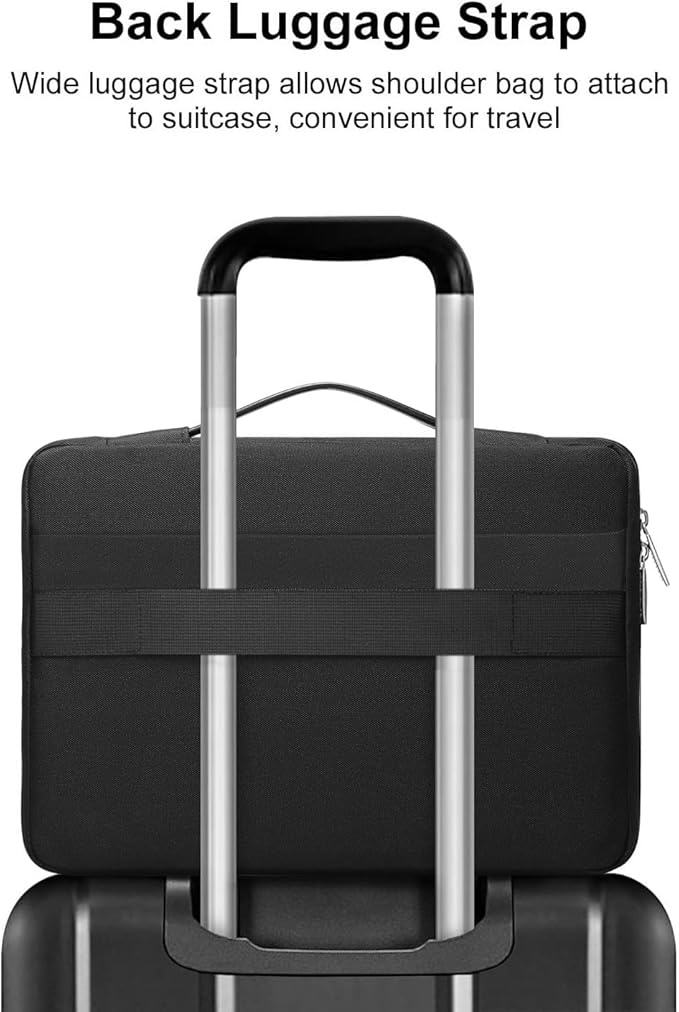 MOSISO 360 Protective Laptop Case 16 inch, 15-15.6 inch Laptop Sleeve Compatible with MacBook Pro 16, HP Acer Dell Lenovo ASUS Notebook, Side Open Bag with 2 Raised&1 Flapover Pockets, Black