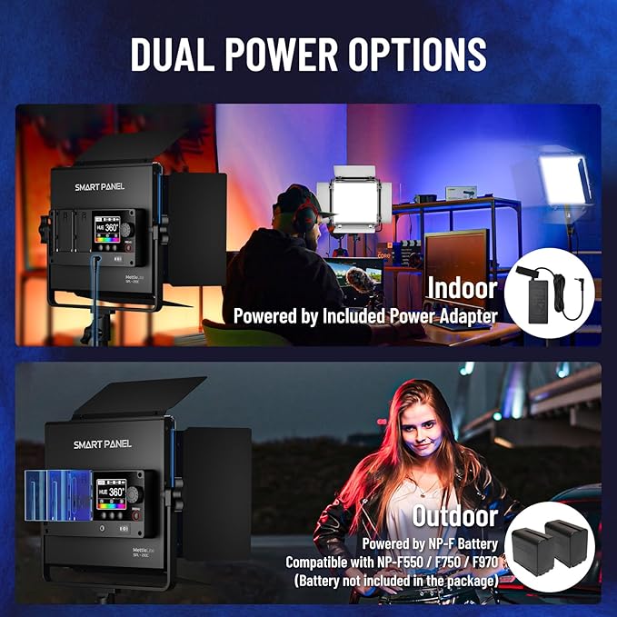 Mettlelite SPL210C Light Kit 2 Packs, RGB LED Video Light with APP Control, 360° Full Color RGB, 2800K-8000K, CRI/TLCI 97+, 10 Scenes, Photography Studio Light Kit with Light Stand for Photo and Video