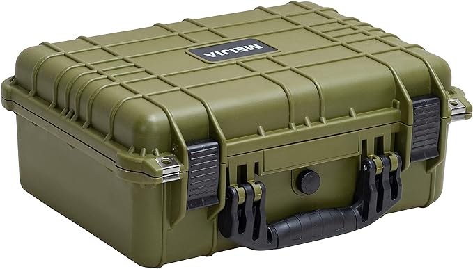 MEIJIA Portable All Weather Waterproof Camera Case With Foam,Fit Use of Drones,Camera,Equipments,Pistols,15.98x12.99x6.85inches