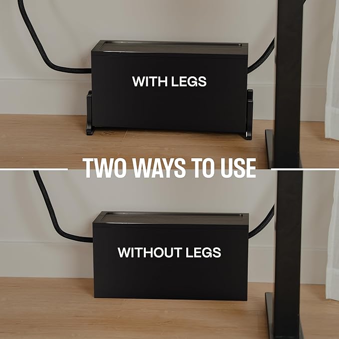 Extra Large Cable Management Box, Wood Cord Hider Box & Organizer for Power Strip, TV Wires & Desk Cable Storage