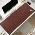 Leather Desk pad for Computer and laptops, Ideal for Gaming and Office use, Large Mouse pad and Keyboard mat,Desk mat Special for Man. A complimentary Wrist pad and Phone Stand.(Brown, 17.7" x 39.37)