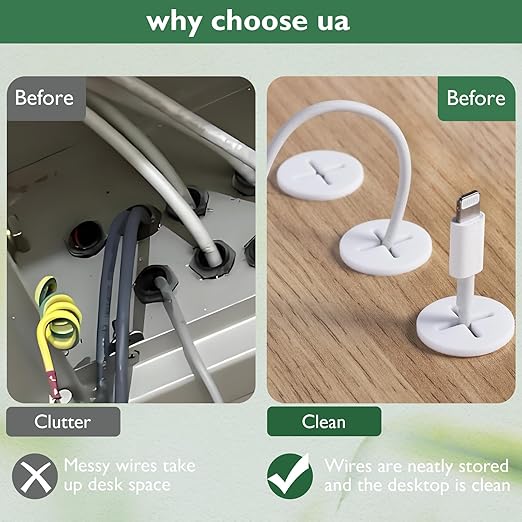 20Pcs Desk Grommet, 1" (25mm) White Silicone Cord Hole Cover, Flexible Rubber Wire Grommets, Wall Grommets for Cables Management, Table, Countertop, Cabinets and Furnitures Wire Organizer