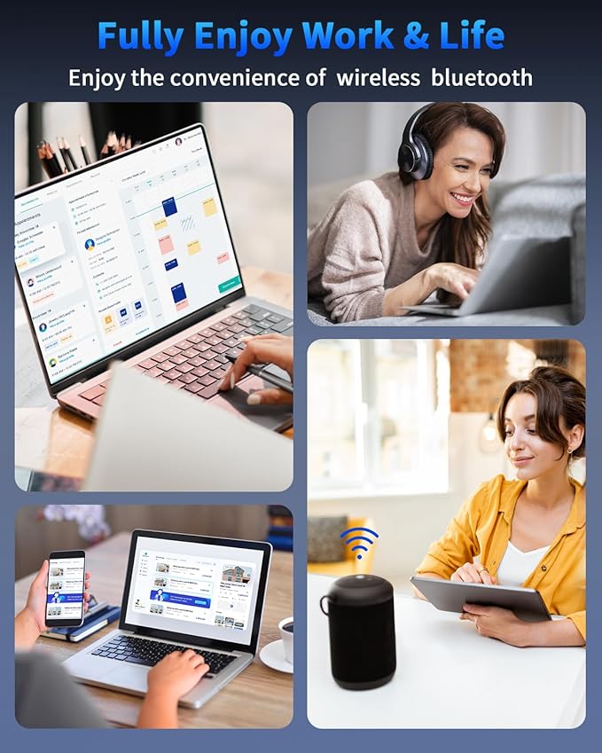 ZEXMTE 5.4 USB Bluetooth Adapter for PC, Plug & Play Bluetooth Transmitter & Reciver, EDR & BLE, High Gain Antenna, 590FT / 180M Long Range for PC Windows 11/10/8