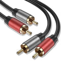 2RCA to 2RCA Cable 4.9FT (Male to Male), Gold-Plated Stereo Audio Cable for Home Theater, HDTV, Amplifier, Hi-Fi Systems, Car Audio, Gaming Consoles, Speakers, Subwoofer (4.9FT/1.5M)