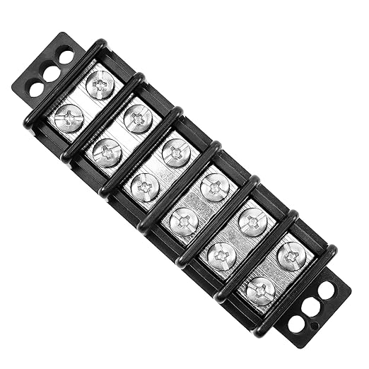 GLOSO Marine Terminal Blocks TBD Double Row Stainless 10-22 AWG Cu, 30A/600V- 1 Pack, 6 Poles