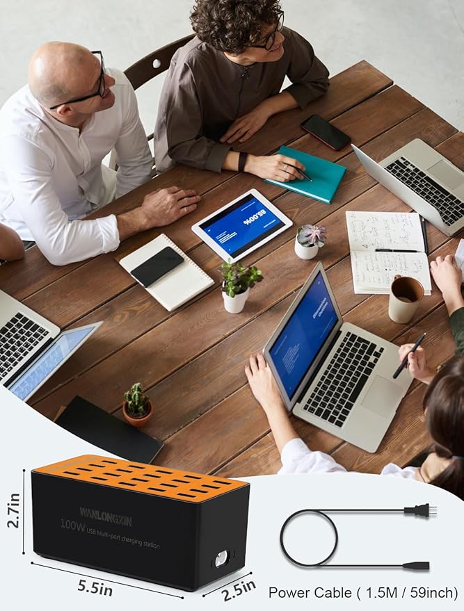 Charging Station, 100W20Port USB Charging Station, Multiple USB Charger Station, Charging Station for Multiple Devices, Multi USB Charging Station
