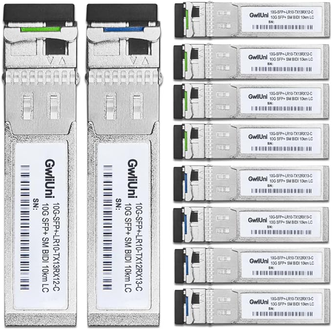 5 Pairs 10G BIDI SFP+ Single Mode Fiber Module Network Transceiver, LR SM 1270nm 1330nm 10km, Simplex LC Interface for Switch, Router, Firewall, Network Card, Server etc