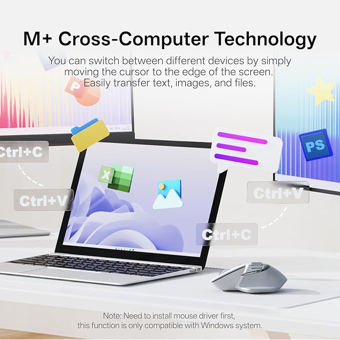 Rapoo MT760 PRO Wireless Mouse, NearLink + Bluetooth 5.0 Multi-Device, 12K DPI, 2K Polling, Ergo for Work & Gaming, 11 Programmable Buttons, On-Board Memory, Quiet Clicks, USB-C, 120 Days Battery Life