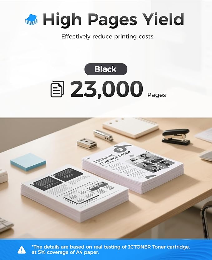 W9008MC Black Toner Cartridge 1-Pack with Chip High Yield Replacement for HP W9008MC Toner Compatible with HP Laserjet MFP E52645dn E52645c Managed E50145dn Printer Ink Copier Scanner（23,000 Pages）