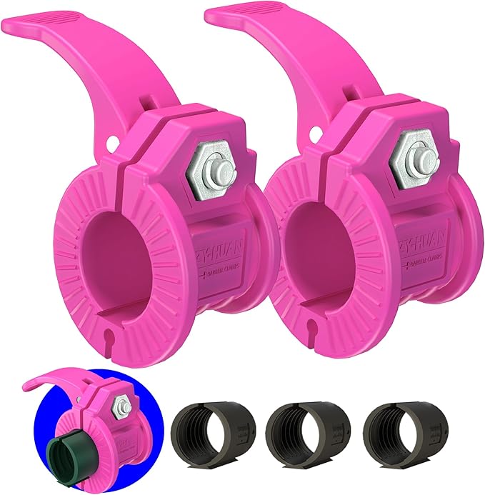 Barbell Clips 1 Inch Quick Release Weight Clamps 0.9-1.18inch Multi-Size Adjustable Olympic Clamps for Bars