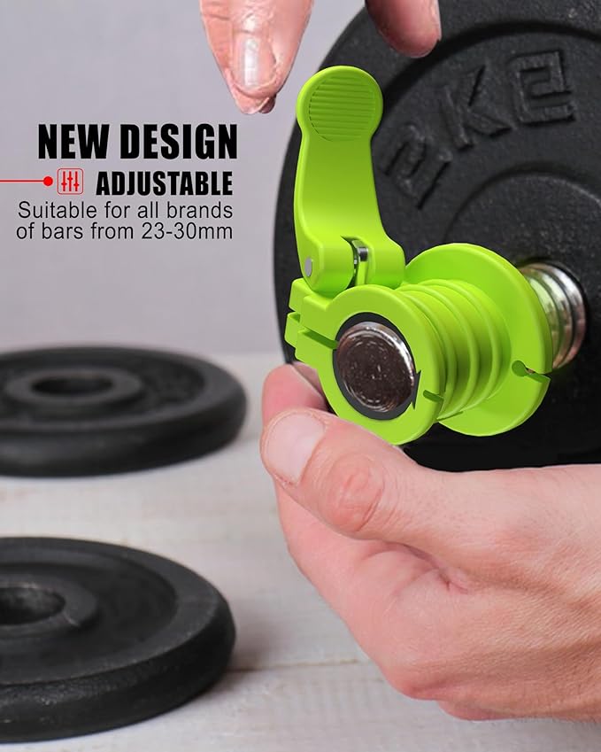 Pro Barbell Clips 1 inch Barbell Clamps 0.9-1.18inch Quick Release Weight Clips for Bars Multi-Size Adjustable Olympic Barbell Clamps