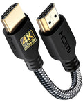 PowerBear 4K HDMI Cable 0.5 ft | High Speed, Braided Nylon & Gold Connectors, 4K @ 60Hz, Ultra HD, 2K, 1080P, ARC & CL3 Rated | for Laptop, Monitor, PS5, PS4, Xbox One, Fire TV, Apple TV & More