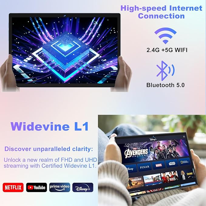 Android Tablet with Keyboard, 10 inch Android 14 Tablets 22GB+128GB, Octa-Core CPU, 8000mAh, HD IPS Display, 5G WiFi, BT 5.0, GPS, Widevine L1, 1TB Expandable, Mouse, Split Screen, Metal Body -Blue