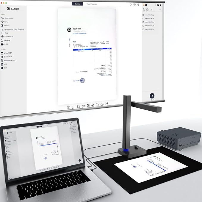 CZUR Shine800 Pro Portable Document Scanner, 8MP Document Camera, OCR Multi-Language Recognition, USB Doc Camera for Live Demo, Web Conferencing, Remote Teaching, for Mac OS&Windows