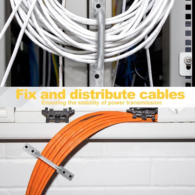 50 Pcs Distribution Rings Aluminum D Ring for Sorting Out Electric Cables, Cable Management, for Commercial and Residential Use, Silver (2 Inch)