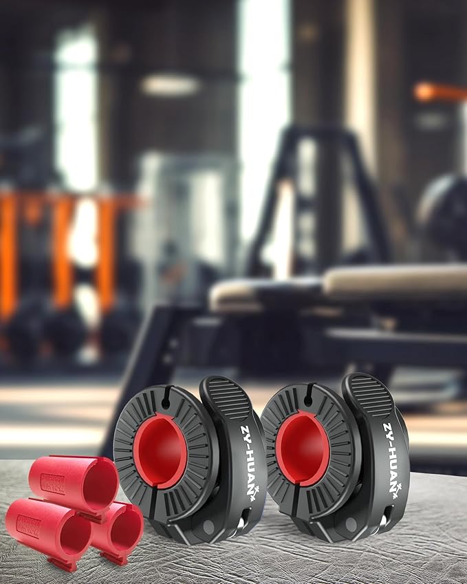 Pro Barbell Clips 1 inch Barbell Clamps 0.9-1.18inch Quick Release Weight Clips for Bars Multi-Size Adjustable Olympic Barbell Clamps