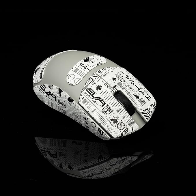 Grip Tape for Lamzu Atlantis Maya - Anti-Slip,Enhanced Control, Sweat Resistance,Improves FPS Gaming Grip & Mouse Protection [Pre-Cut] Black White 0.4mm