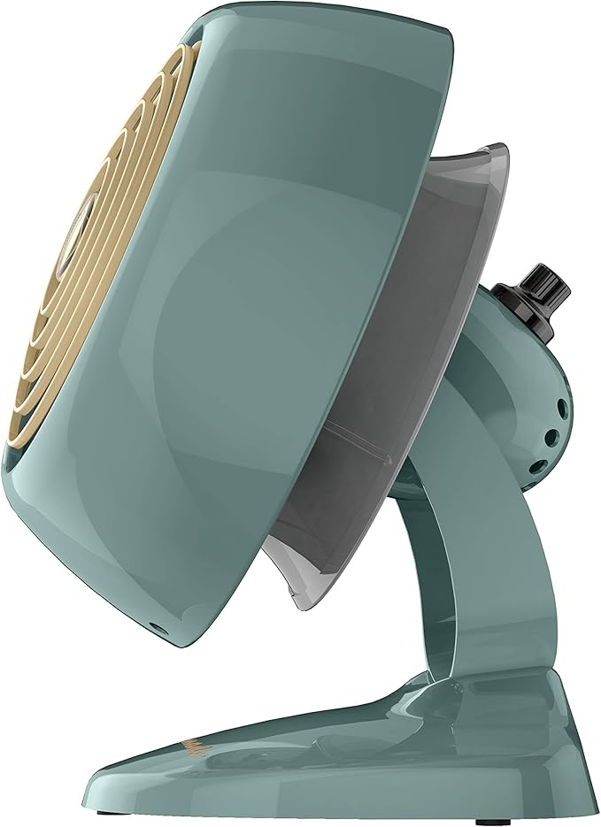 Vornado VFAN™ Mini Fan, Classic Vintage Fan, Retro Metal Air Circulator, For Desk & Bedside, 2 Speeds, Adjustable Tilt, Personal Cooling with Targeted Airflow, Quiet Fan, Green