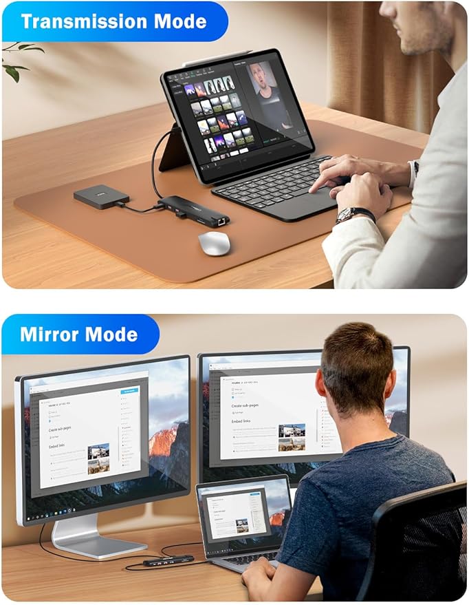 Docking Station USB C/A 10Gbps 3*Display 13 in 1, 2025 Upgrade Lemorele USB C Hub 2 x 4K HDMI, Gigabit Ethernet, 4 USB 3.0/2.0, VGA, Type-C 3.1, PD 100W, Audio, SD/TF for Windows, MacBook