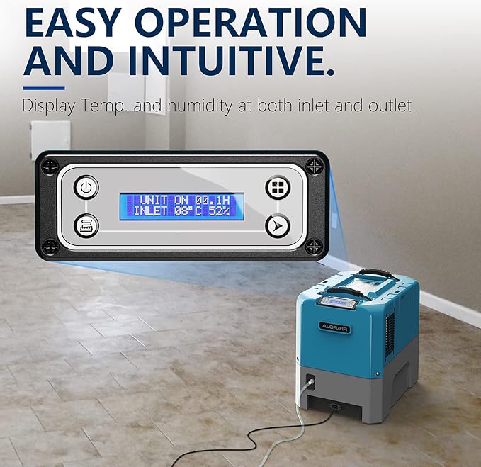 ALORAIR Commercial Dehumidifier with Pump, Up to 180 PPD (Saturation), 85 PPD at AHAM, 5 Years Limited Warranty, LGR Industrial Dehumidifier for Flood Repair, Crawlspace and Basement Drying