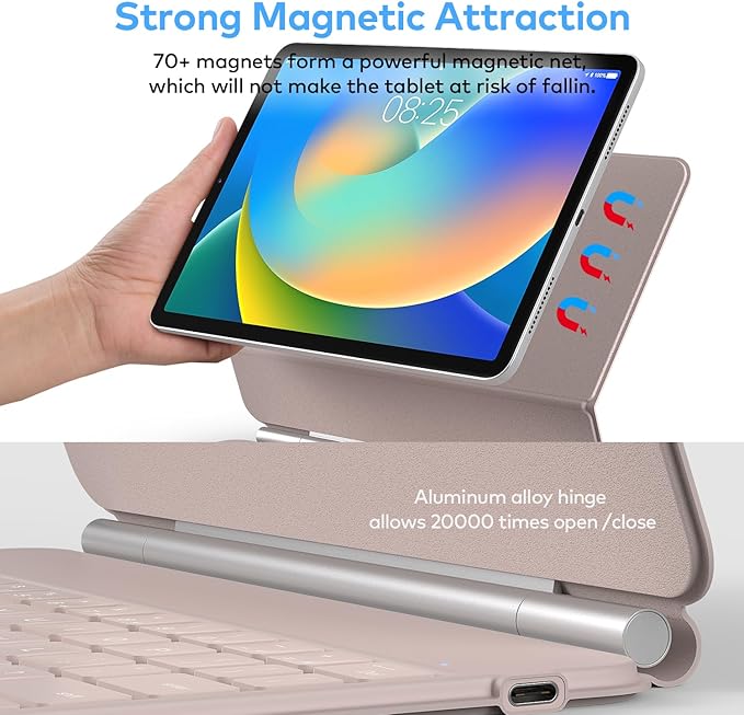 Keyboard Case for iPad 10th Generation 2022 & 11th (A16, 2025) – Magic-Style Keyboard with Multi-Touch Trackpad – Floating Cantilever Stand – Magnetic Case for iPad 10.9 inch 10th / 11th Gen.