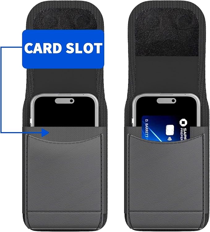 Holster for iPhone 17 Air, 17 Pro, 17, 16e, 16, 16 Pro, 15, 15 Pro, 14, 14 Pro, 13, 13 Pro - Leather Holster Case with Belt Clip, Pouch with Magnetic Closure (Fits Slim/Thin Case Only)