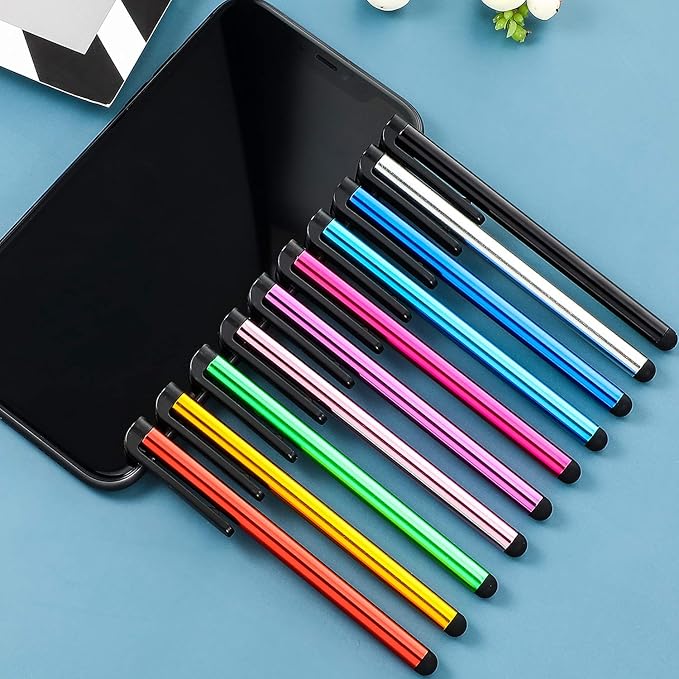 Outus 60 Pieces Stylus Pens Slim Capacitive Stylus Touch Pens for Universal Touch Screens Devices, Compatible with iPhone, iPad, Tablet (10 Colors)