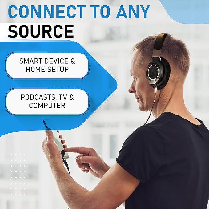 PHILIPS Over Ear Open Back Stereo Headphones Wired with Detachable Audio Jack, Studio Monitor Headphones for Recording Podcast DJ Music Piano Guitar (SHP9600)