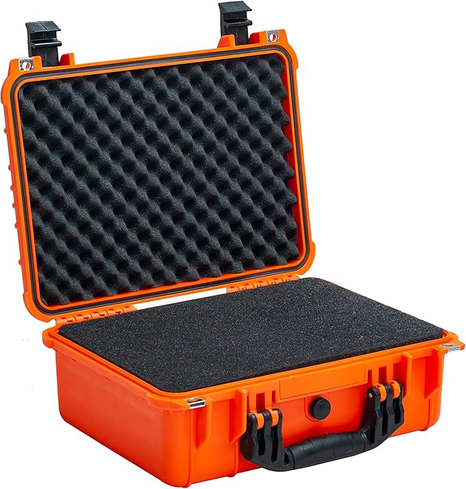 MEIJIA Portable All Weather Waterproof Camera Case With Foam,Fit Use of Drones,Camera,Equipments,Pistols,15.98x12.99x6.85inches